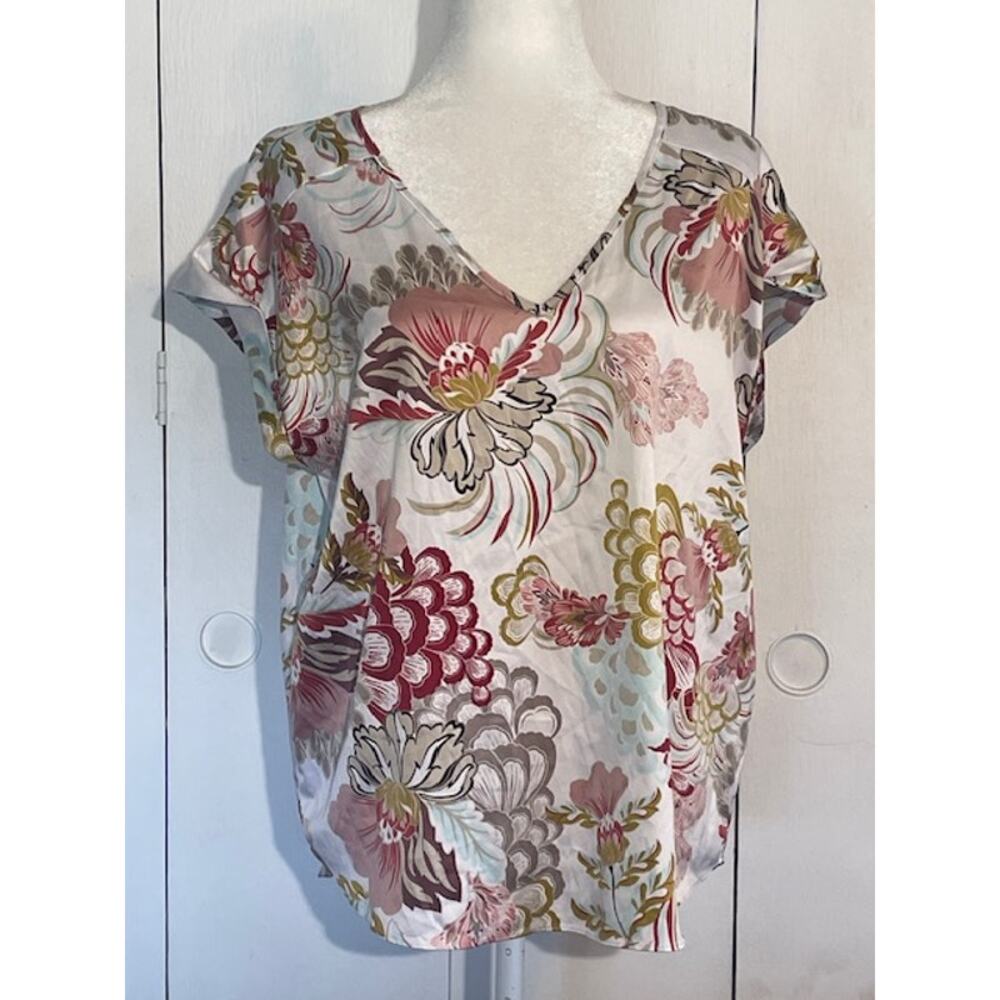 7th Avenue NY Company Women's Size Large Floral Sleeveless Blouse